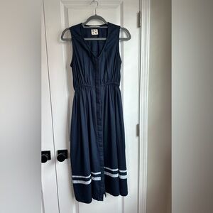 H.S Women’s Button Down Sailor Dress Navy White Size Small